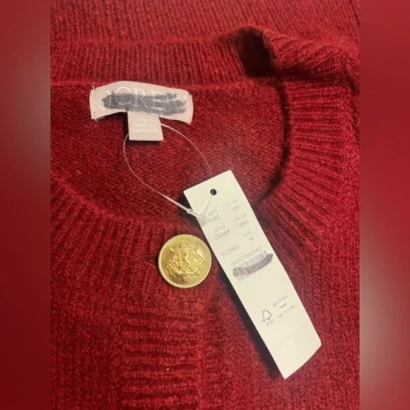 J.Crew Cable-knit cardigan sweater in burgundy - Picture 11 of 11